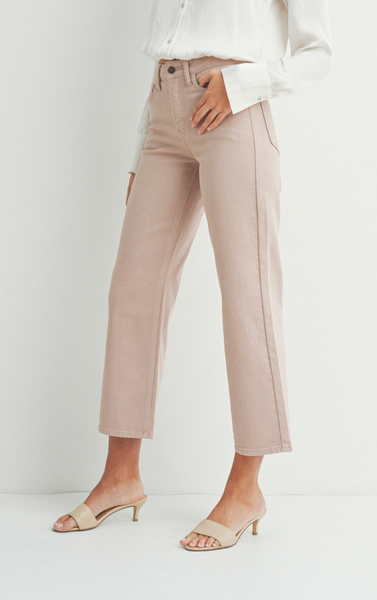 SLIM WIDE LEG IN LIGHT SAND – Etienne Marcel Denim