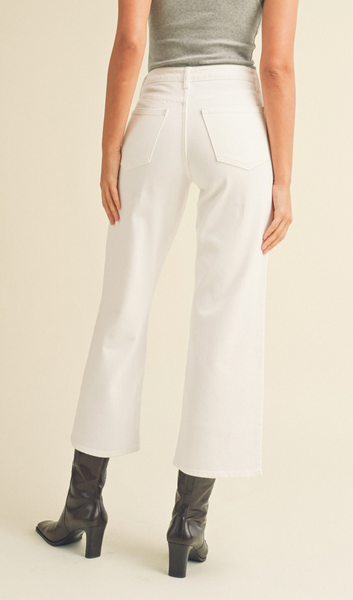 SLIM WIDE LEG IN WHITE – Etienne Marcel Denim